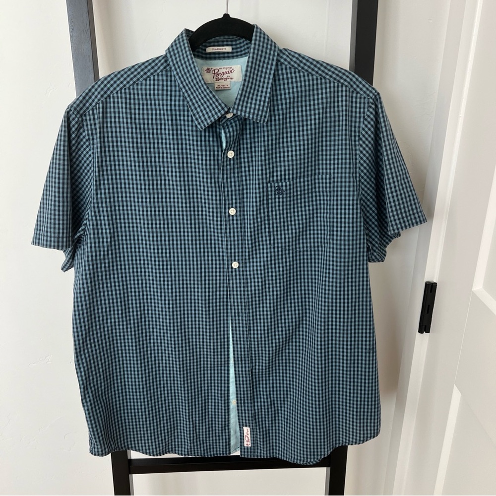 Original Penguin Men's Navy Gingham Shirt from Nordstrom XL